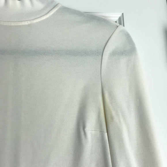 A.L.C. White Silk Mock Turtleneck with Exposed Zip - Picture 4 of 5